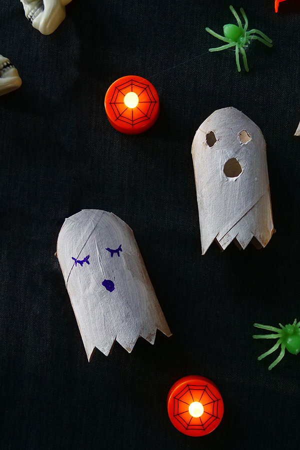 Geister Aus Klopapierrollen Mit Kindern Zu Halloween Basteln — Mama Kreativ